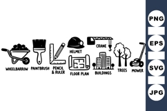 Hand Drawn Construction Tools Vector Clipart Product Image 1