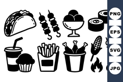 Black Food Icon Clipart Vector for Menus Product Image 1