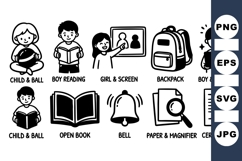 Hand Drawn School Kids Learning Icon Product Image 1