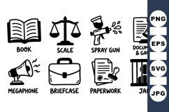 Hand Drawn Legal Icons For Law Projects Product Image 1
