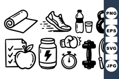 Hand Drawn Fitness Workout Icons Product Image 1