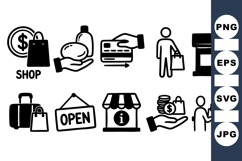 Minimalist Shopping Icon For Business Use Product Image 1