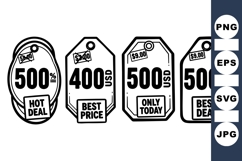 Bold Price Tag Vector Clipart for Sales Product Image 1