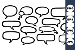 Hand Drawn Speech Bubble Clipart For Comics Product Image 1
