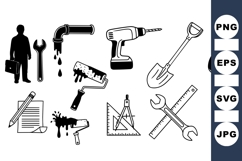 Black Tool Icon Vector For Construction Projects Product Image 1