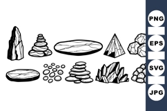 Hand Drawn Crystal Stone Vector Clipart for Crafts Product Image 1