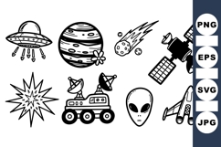 Hand Drawn Space Exploration Clipart Product Image 1