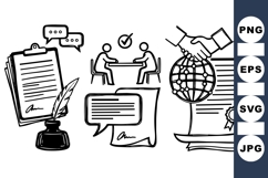 Hand Drawn Legal Document Icon Clipart Product Image 1
