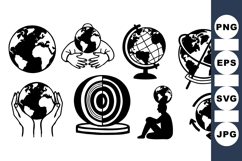 Black Globe Vector Clipart For Geography Projects Product Image 1