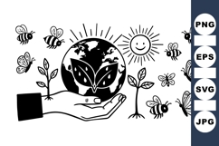Hand Drawn Eco Nature SVG Clipart for Crafts Product Image 1