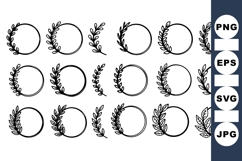 Minimal Leaf Frame Vector Clipart for Crafts Product Image 1