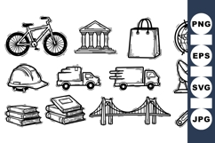 Urban Hand Drawn Icon For Transport And City Product Image 1