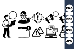 Notification Icons Vector SVG Alert Product Image 1