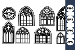 Gothic Window Vector Clipart for Crafts Product Image 1