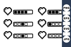 Pixel Heart Loading Bars Vector Icon Product Image 1