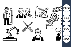 Construction Engineer Tools And Machinery Icon Product Image 1