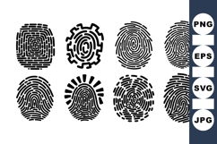 Fingerprint Vector Clipart for Security Design Product Image 1