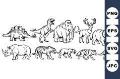 Hand Drawn Dinosaur And Prehistoric Animal Vector Product Image 1