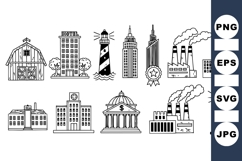 Hand Drawn City Landmark Vector Icon Product Image 1