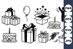 Hand Drawn Birthday Party Clipart Product Image 1