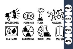 Hand Drawn Science Laboratory Icon Clipart Product Image 1