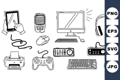 Hand Drawn Technology Gadgets Vector Product Image 1