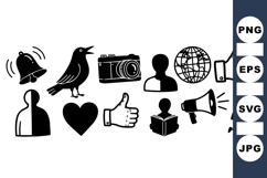 Hand Drawn Social Media Icons Vector Pack Product Image 1