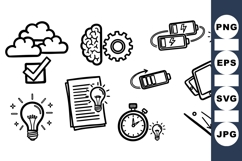 Minimal Black Line Technology Icon Pack Product Image 1