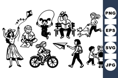 Kids Outdoor Play SVG Clipart for Crafts Product Image 1