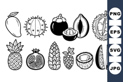 Hand Drawn Tropical Exotic Fruit Clipart Product Image 1