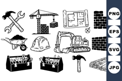 Hand Drawn Construction Tools Clipart Product Image 1