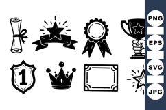 Hand Drawn Award Icons SVG For Recognition Product Image 1
