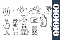 Hand Drawn Travel Adventure Clipart for Kids Product Image 1