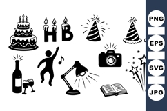 Birthday Party Clipart SVG Vector Product Image 1