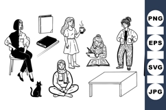 Hand Drawn Casual Woman Illustration for Crafts Product Image 1