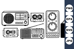 Vintage Retro Radio And Caste Clipart Product Image 1
