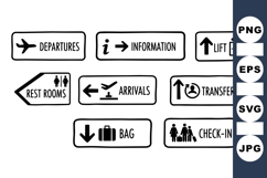 Airport Navigation Sign Icon For Travel Designs Product Image 1