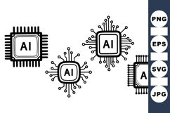 AI Chip Vector Icon for Tech Projects Product Image 1
