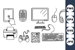 Vector Line Art Tech Device Clipart Product Image 1