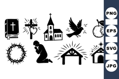 Christian Religious Symbols SVG Clipart Product Image 1