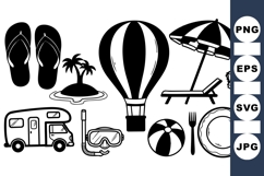 Summer Vacation Travel Icon Clipart Product Image 1