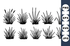 Black Grass Silhouette Vector Clipart Product Image 1