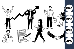 Hand Drawn Business Success Vector Illustration Pack Product Image 1