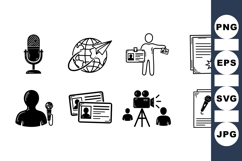 Hand Drawn Media Icons for Press and Video Product Image 1