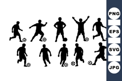 Soccer Player Silhouettes Vector Clipart Product Image 1