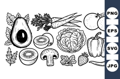 Hand Drawn Vegetable Clipart For Recipes Product Image 1