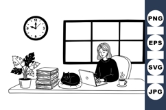 Minimalist Home Office Work Illustration Product Image 1