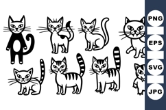 Hand Drawn Cat Clipart Vector for Crafts Product Image 1