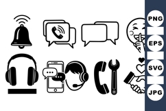 Black Customer Service Icon for UI Design Product Image 1