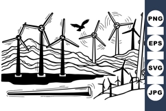 Wind Turbine Vector Clipart Energy Product Image 1